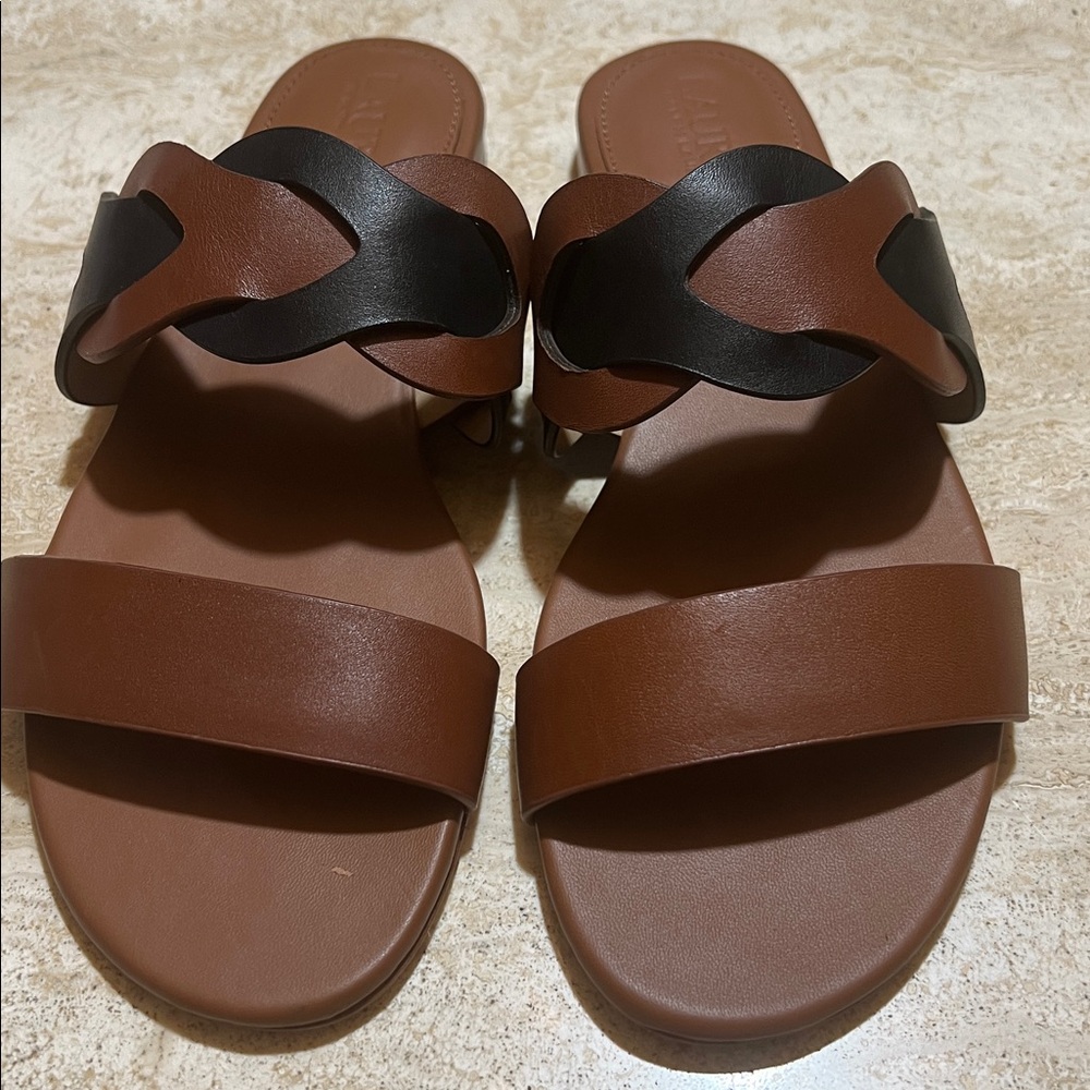 Ralph Lauren Brown and Black Sandals